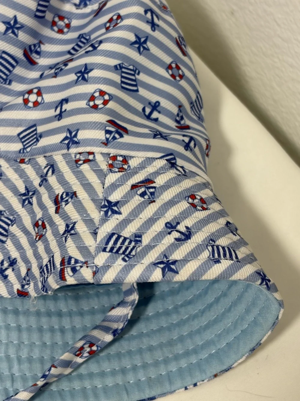 Little Boy Bucket Nautical Cotton Sun Hat - Like New